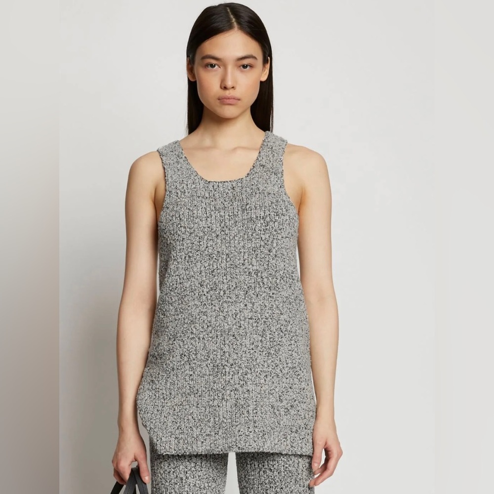 Proenza Schouler Melange Boucle Knit Tank size M grey black white BNWT